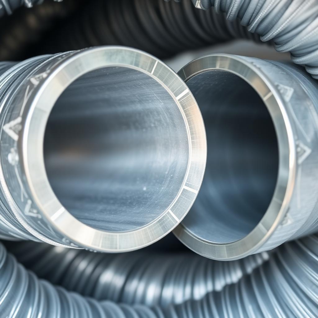 Close-up of new galvanized ductwork installed during a wall furnace replacement in a Temescal bungalow