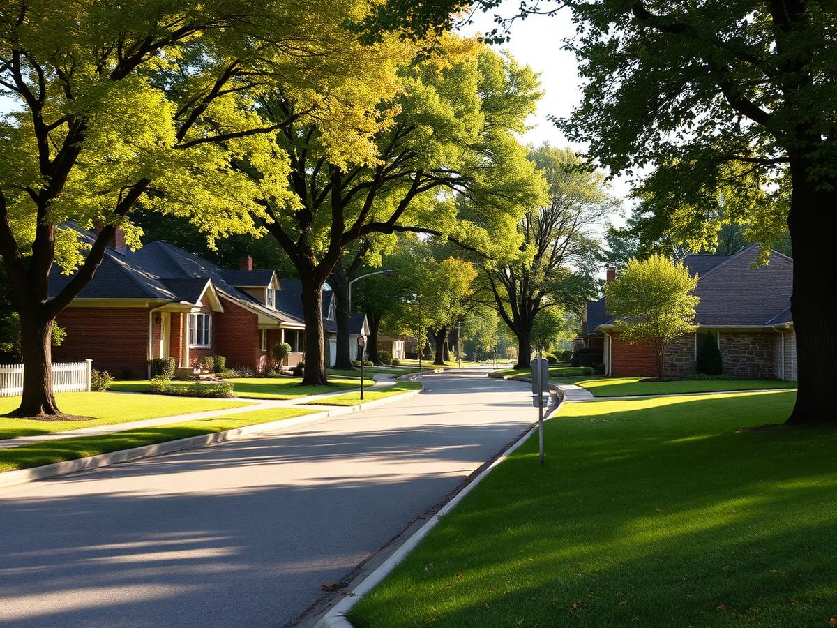 Suburban street in the Wyomissing area near Reading, Pennsylvania