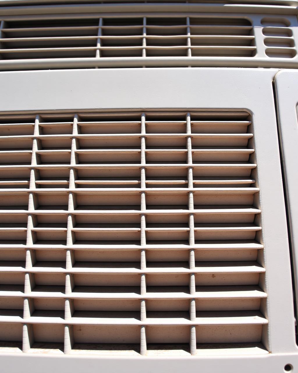 Outdoor air conditioning condenser running during a humid Champaign summer