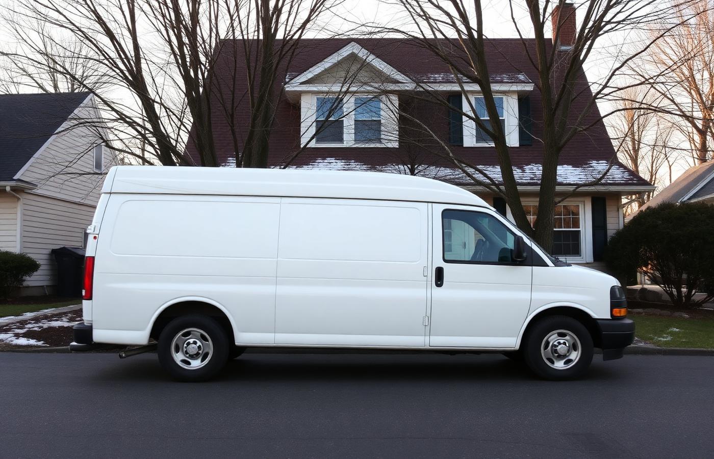 Contractor's service van parked in a driveway on Harrisburg's West Shore