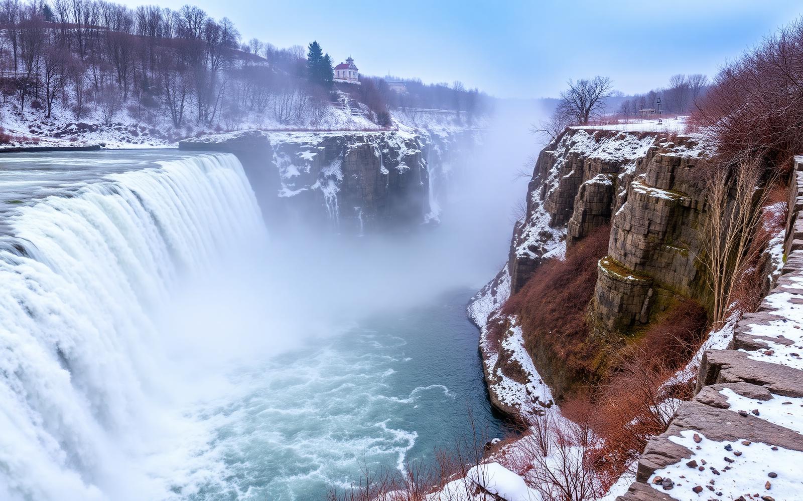 High Falls on the Genesee River cutting through downtown Rochester