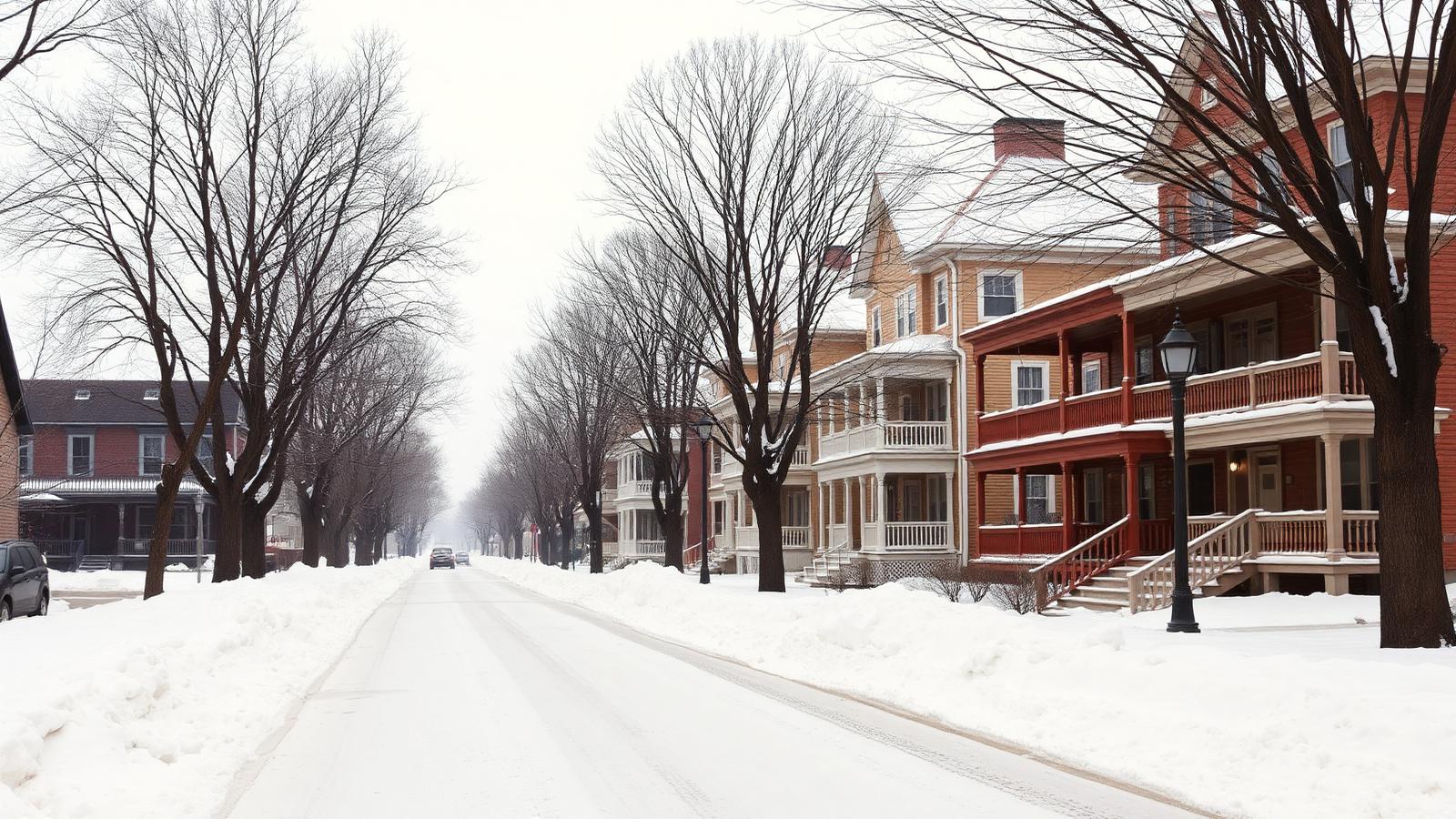 Residential street in a Syracuse neighborhood lined with early-20th-century homes and mature trees