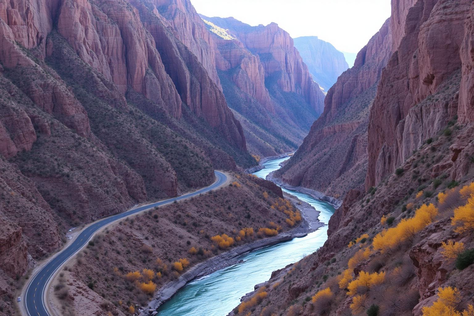 Road entering the mouth of Provo Canyon above the valley