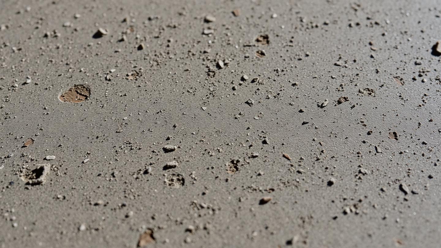 Close-up of freshly troweled concrete surface texture on a San Antonio, Texas job site