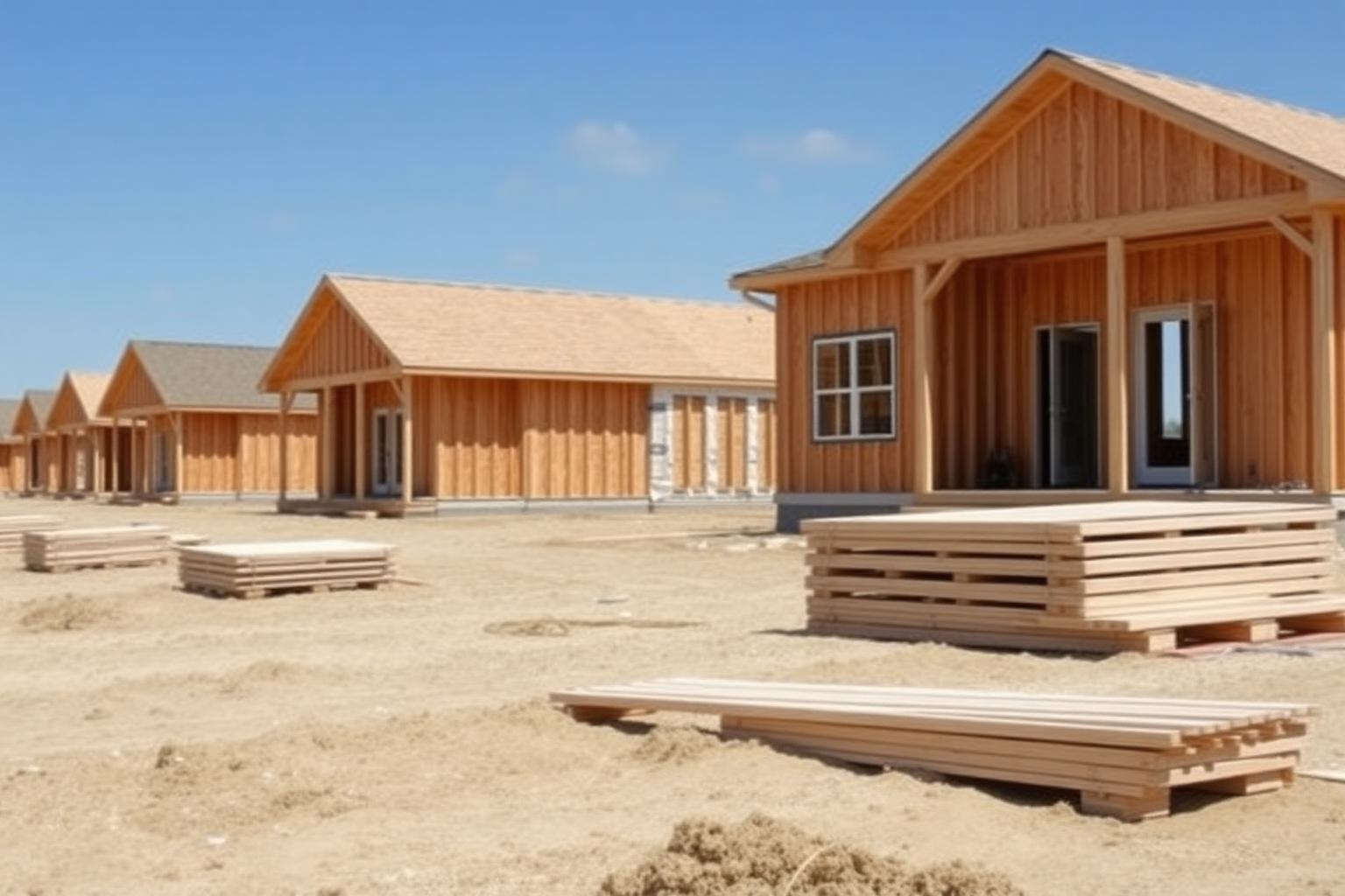 Rows of wood-framed houses rising on cleared sandy lots in a Seminole County subdivision
