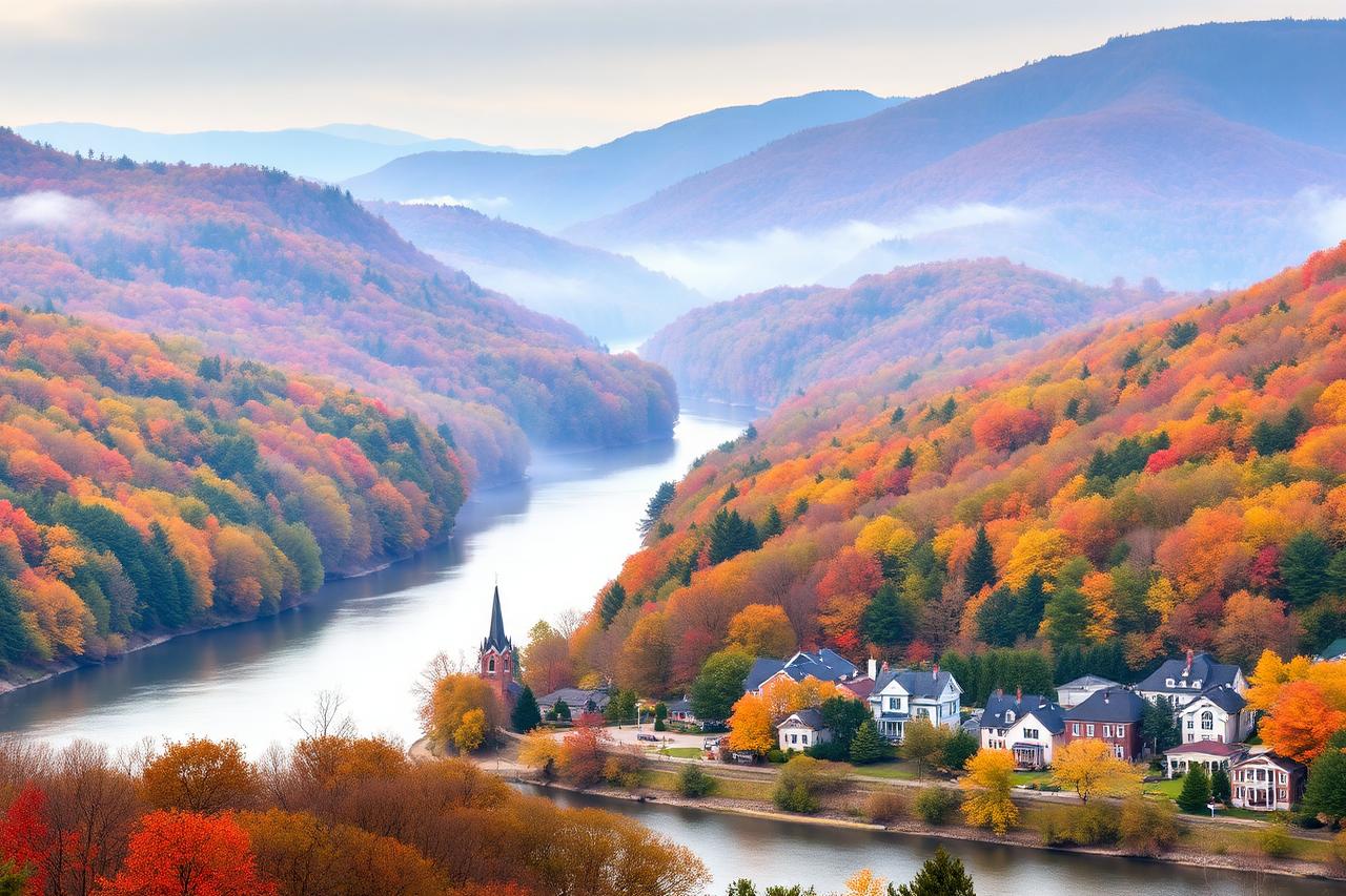 Hudson River valley landscape stretching past Albany toward the Capital Region's outlying towns
