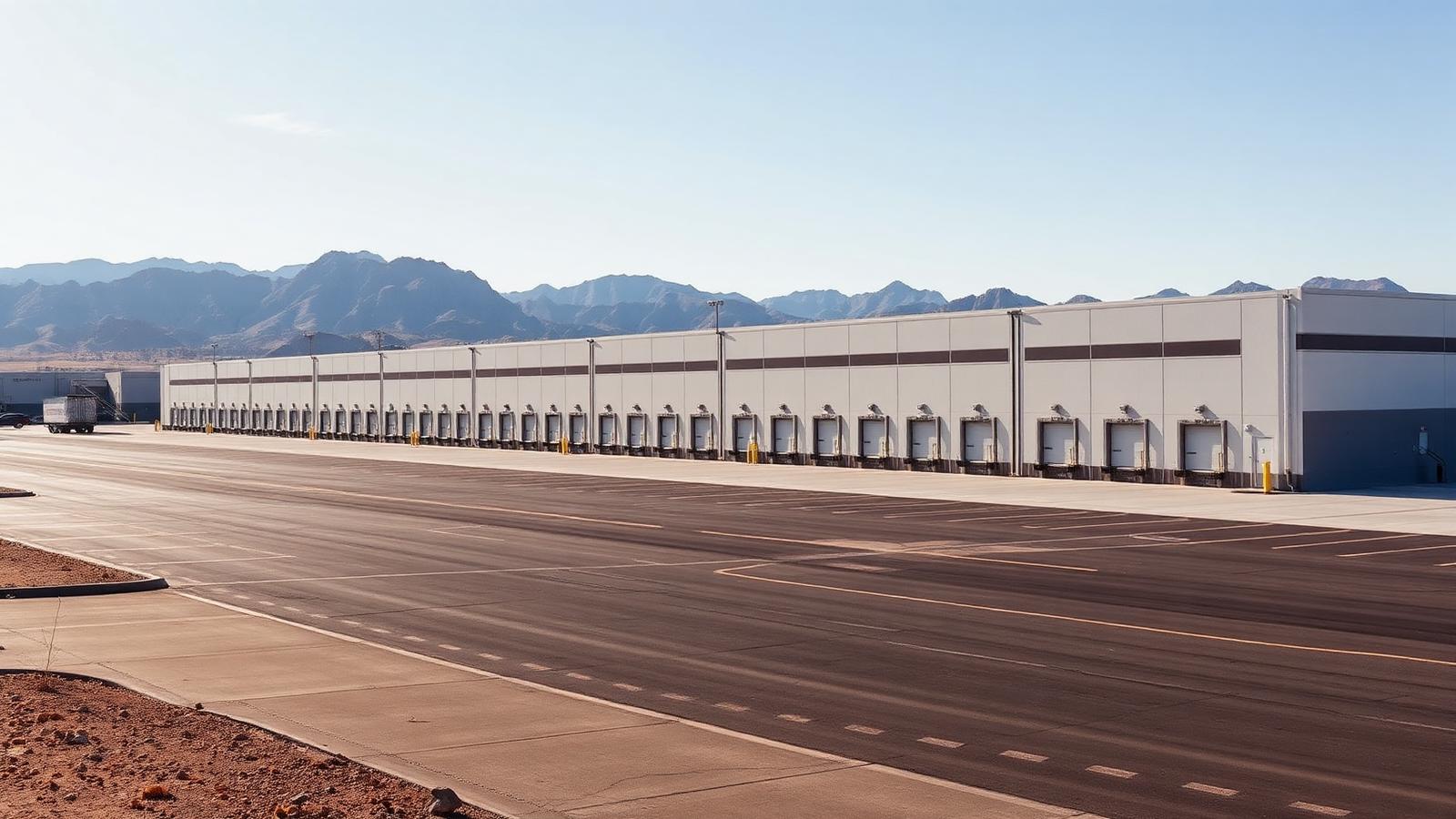 Interior of an El Paso industrial warehouse along the Interstate 10 logistics corridor