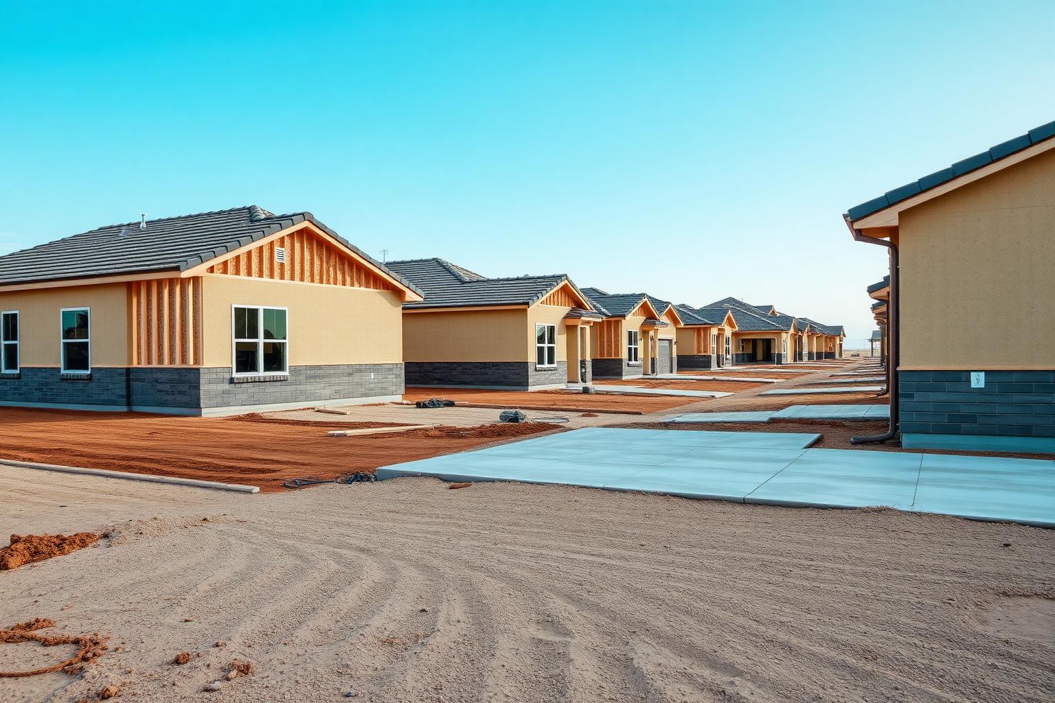 New residential construction in a Lubbock neighborhood near Vintage Township