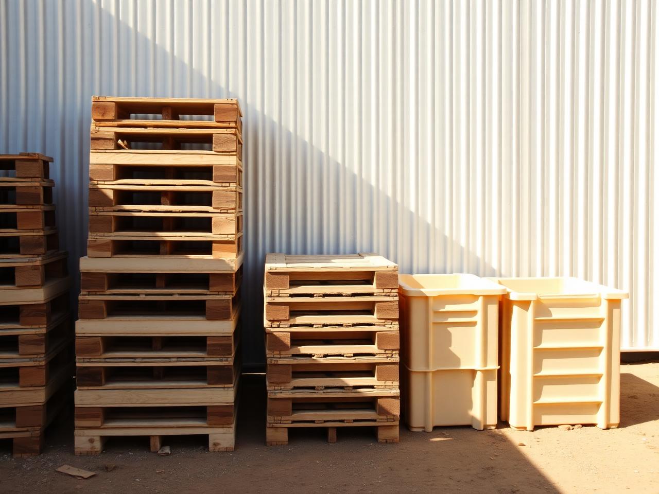Fresno-area packing yard mid-harvest with crates staged for shipment