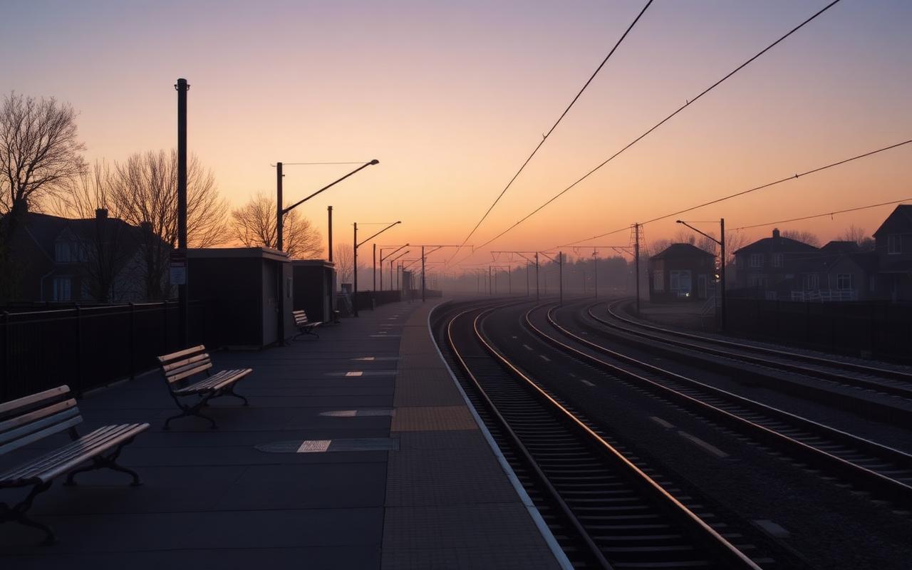 LIRR commuter rail platform in the Town of Hempstead, Long Island