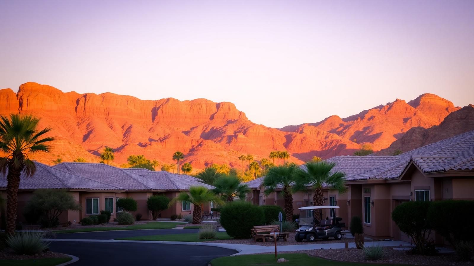 Retirement neighborhood with xeriscape yards in St. George