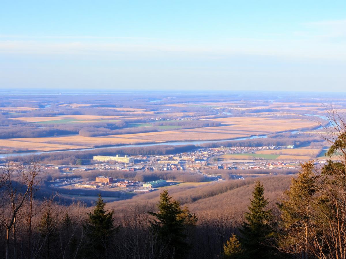 View of Reading and the Schuylkill River corridor from near Mount Penn