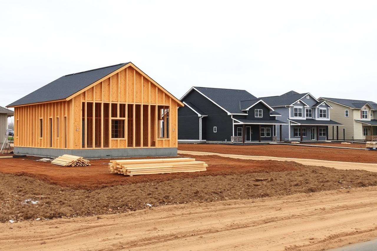A rows of new-construction single-family homes in a Joliet West Side subdivision