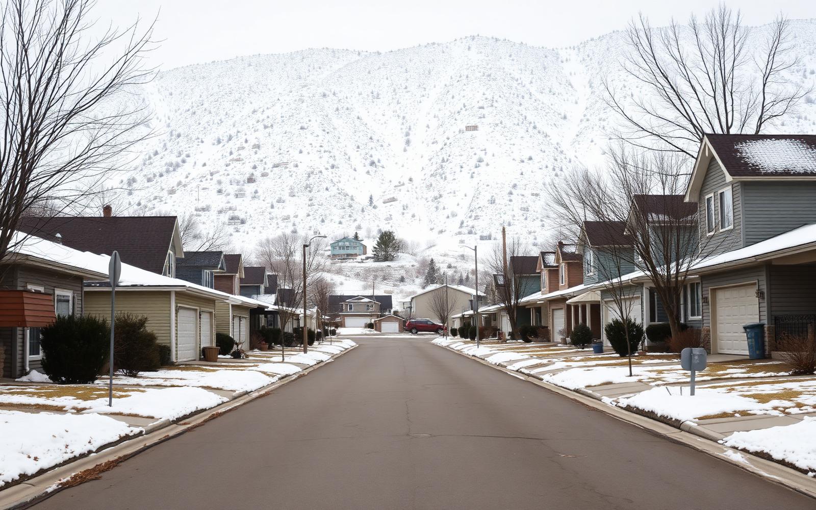Row of newer homes climbing the Ogden East Bench foothills toward the Wasatch mountains
