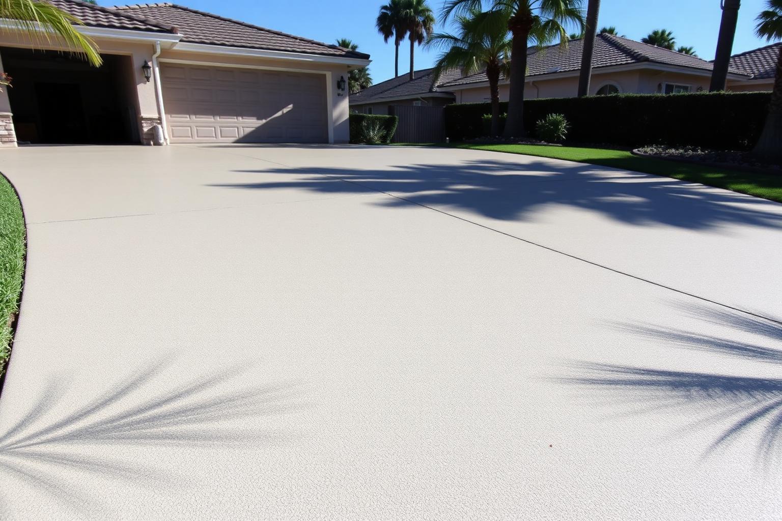 Concrete contractor resurfacing a backyard pool deck at a family home near Villa Park, Anaheim
