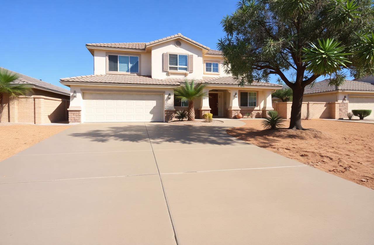 Concrete driveway repaired over oak tree root damage at a Curtis Park home in Sacramento