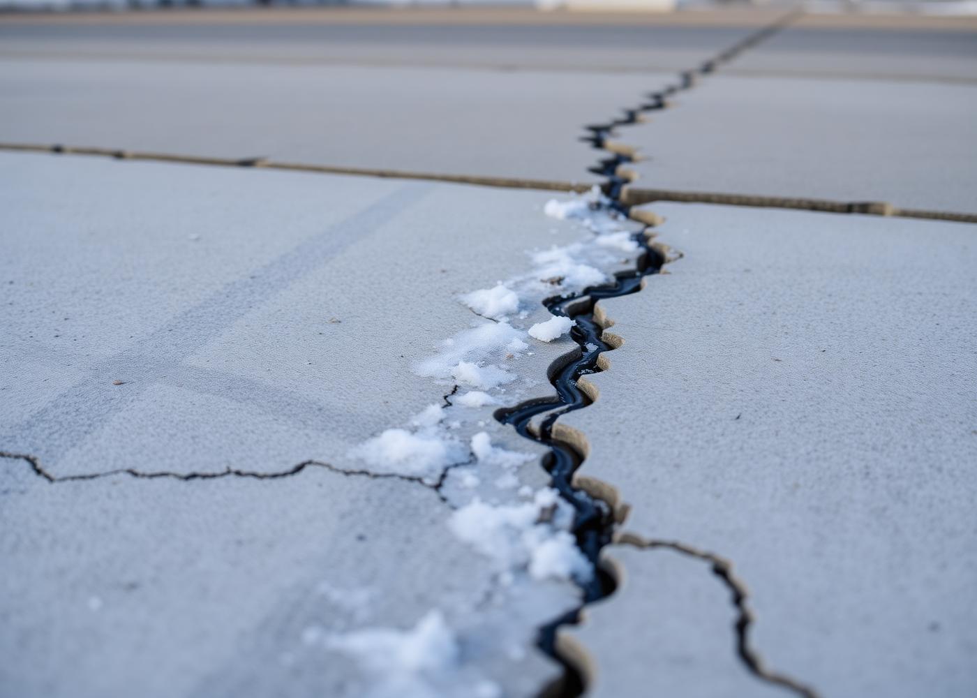 Frost-heaved concrete driveway in DeWitt ahead of a Syracuse spring resurfacing job
