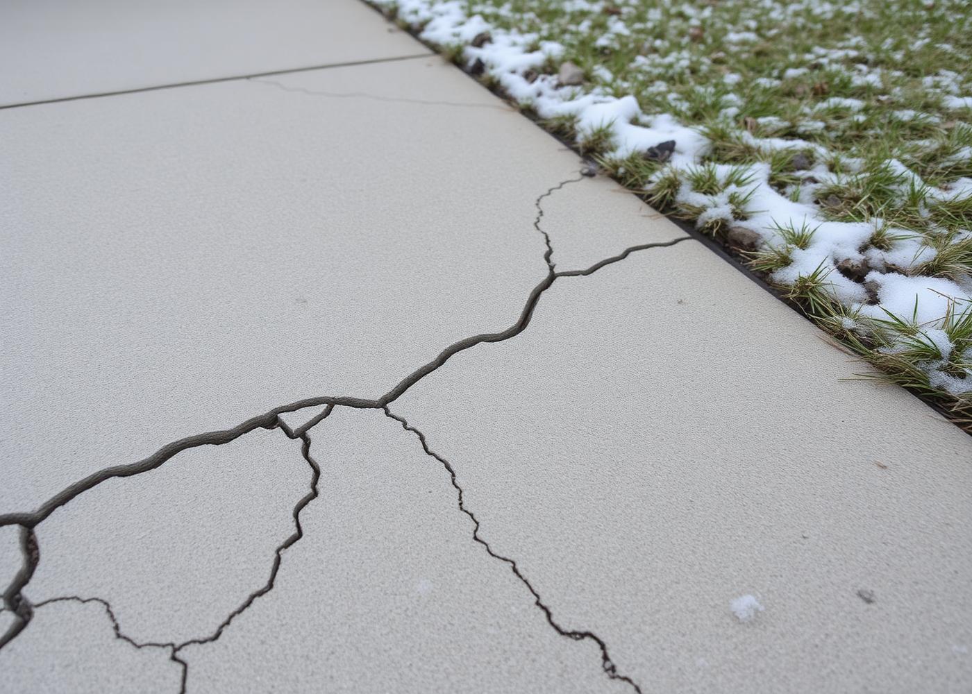 Frost-heaved concrete driveway in Pittsford ahead of a Rochester spring resurfacing job