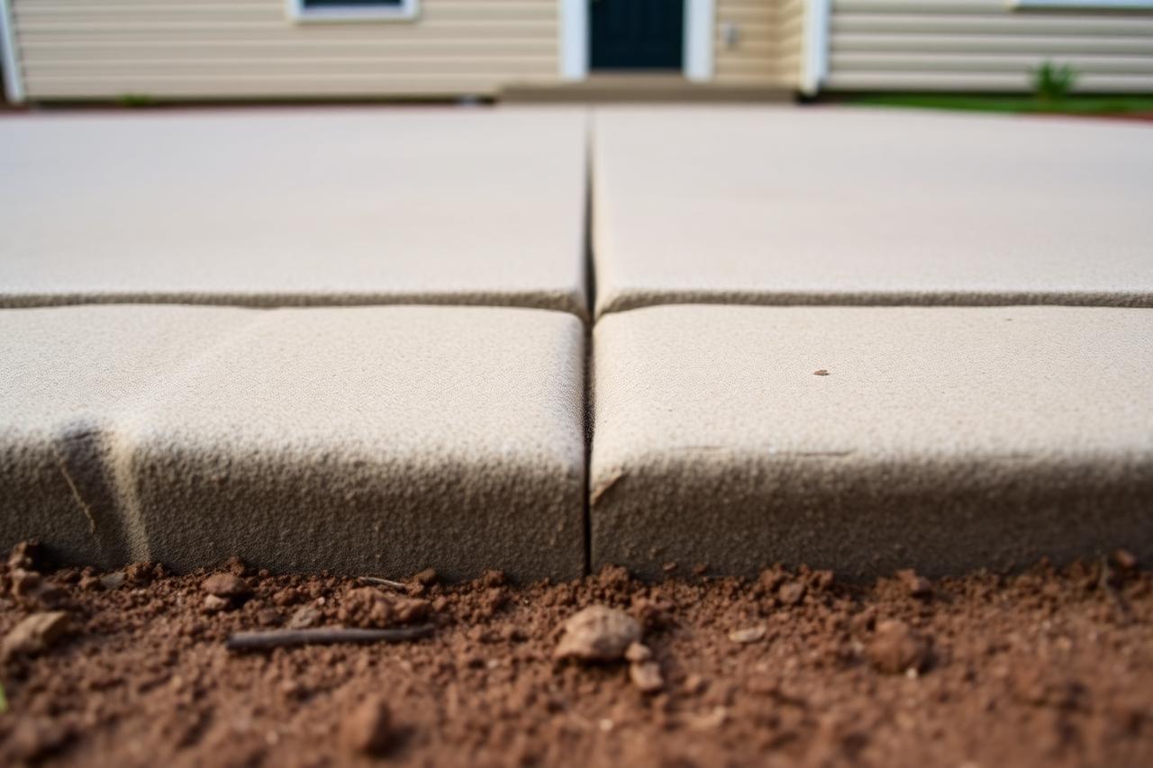 Freshly poured concrete driveway in a Joliet neighborhood showing modern control joints