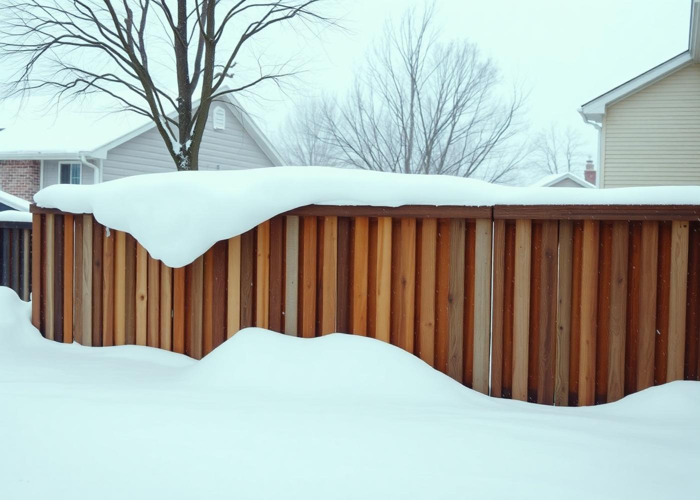 Fence installed against a snowdrift in Cicero before the Onondaga County ground freezes for winter