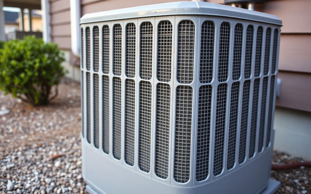 Salt-corroded HVAC condenser unit outside a Long Beach home in the Town of Hempstead