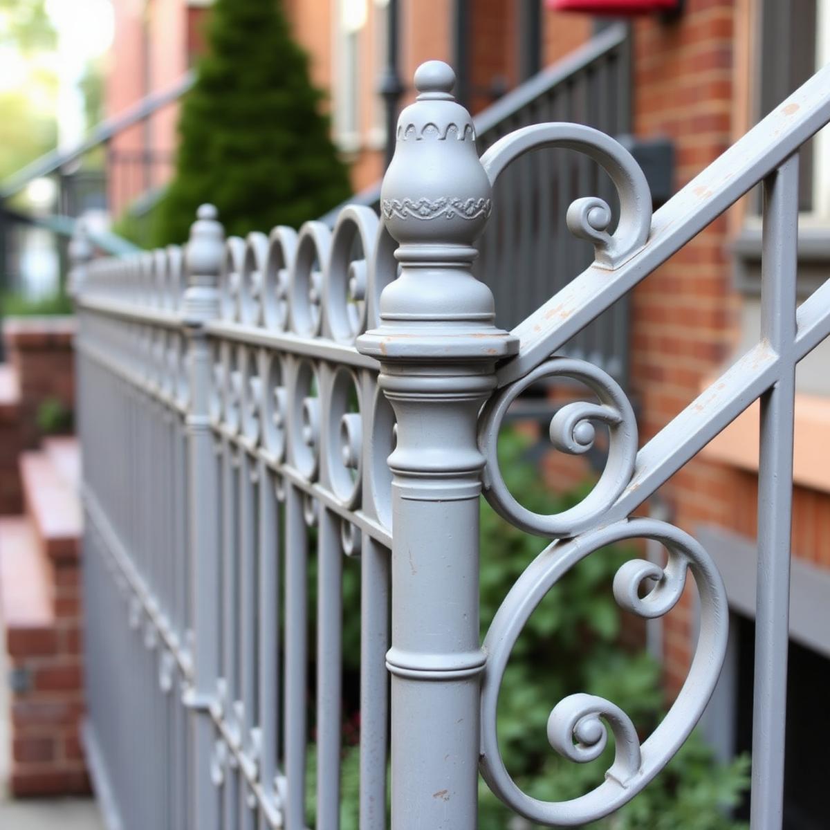 Ironwork contractor installing a gate along a narrow Bed-Stuy brownstone side yard