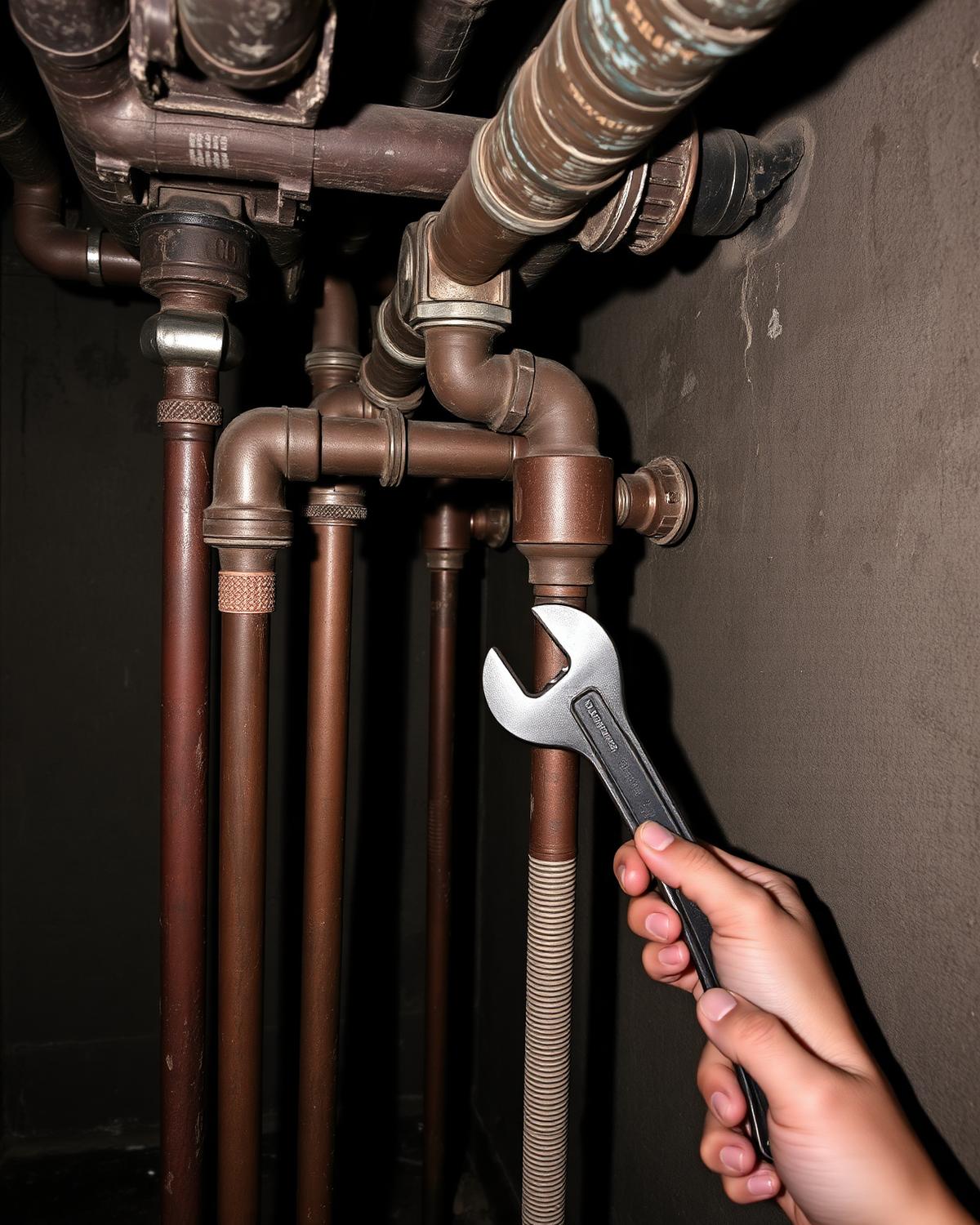 Licensed plumber replacing a steam riser stack in a Washington Heights walk-up building