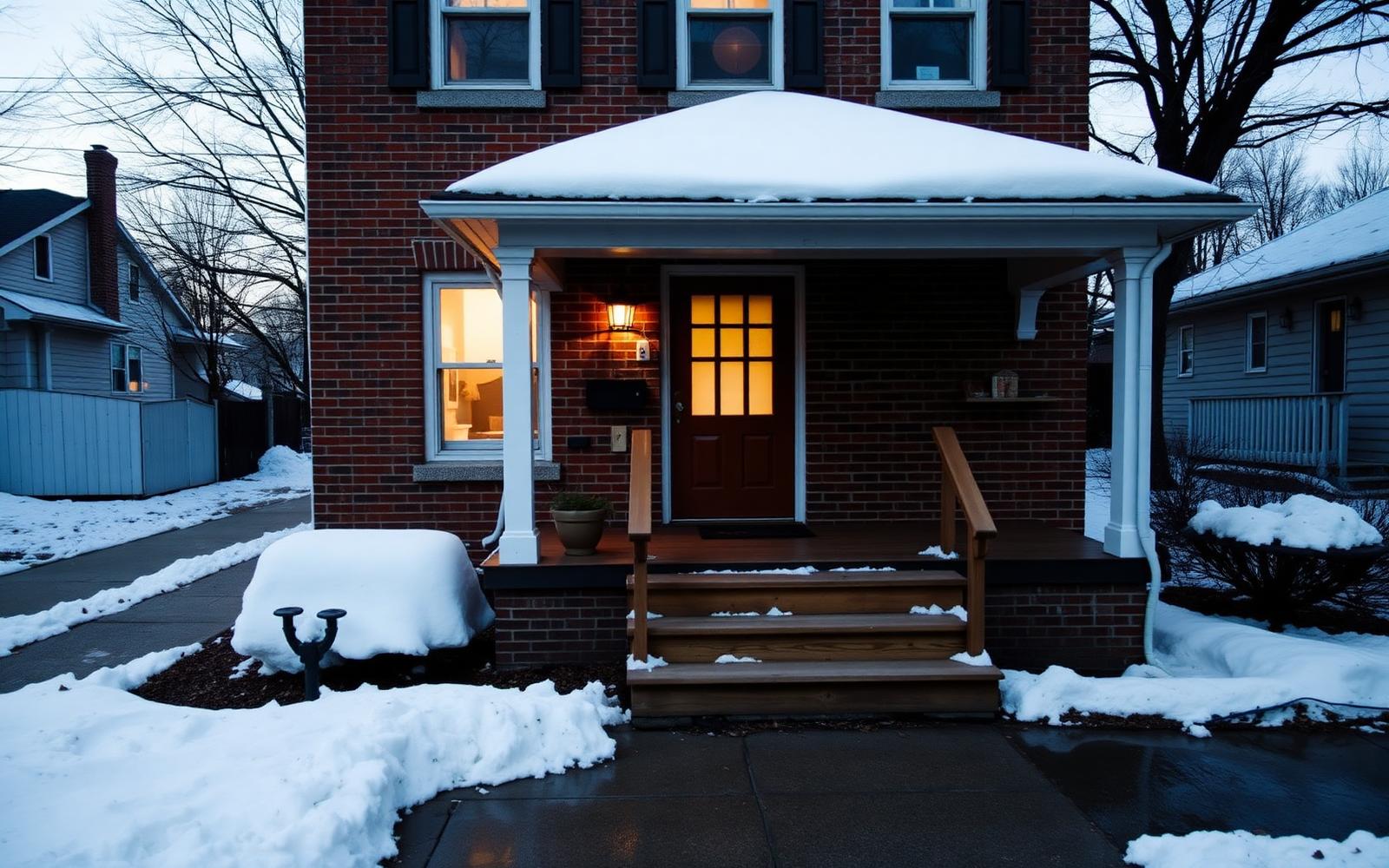 Rebuilt front porch on a brick bungalow in the Jefferson neighborhood of Ogden, Utah