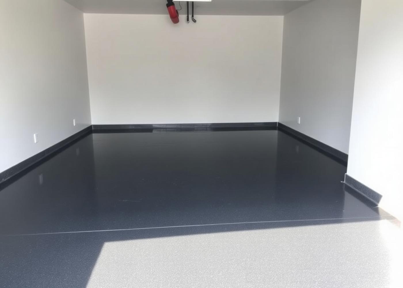 Freshly epoxied garage floor in a Yonkers-area home