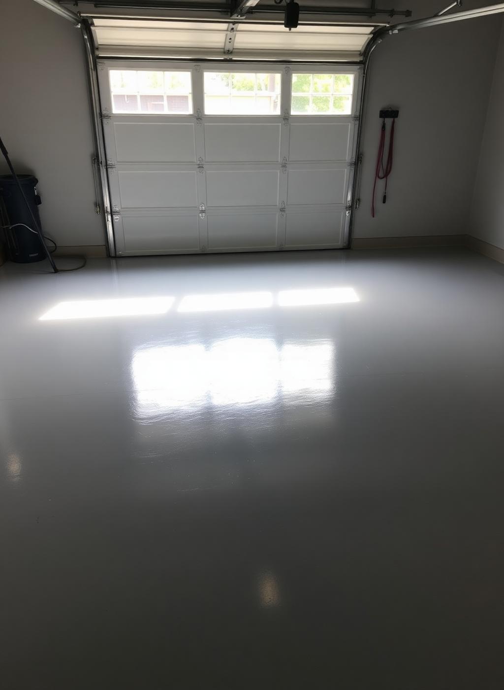 Finished epoxy garage floor over an older slab in Sinking Spring