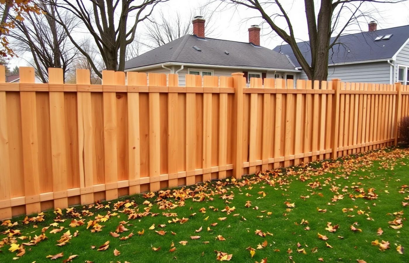 Newly installed backyard fence at a Millcreek Township-area home