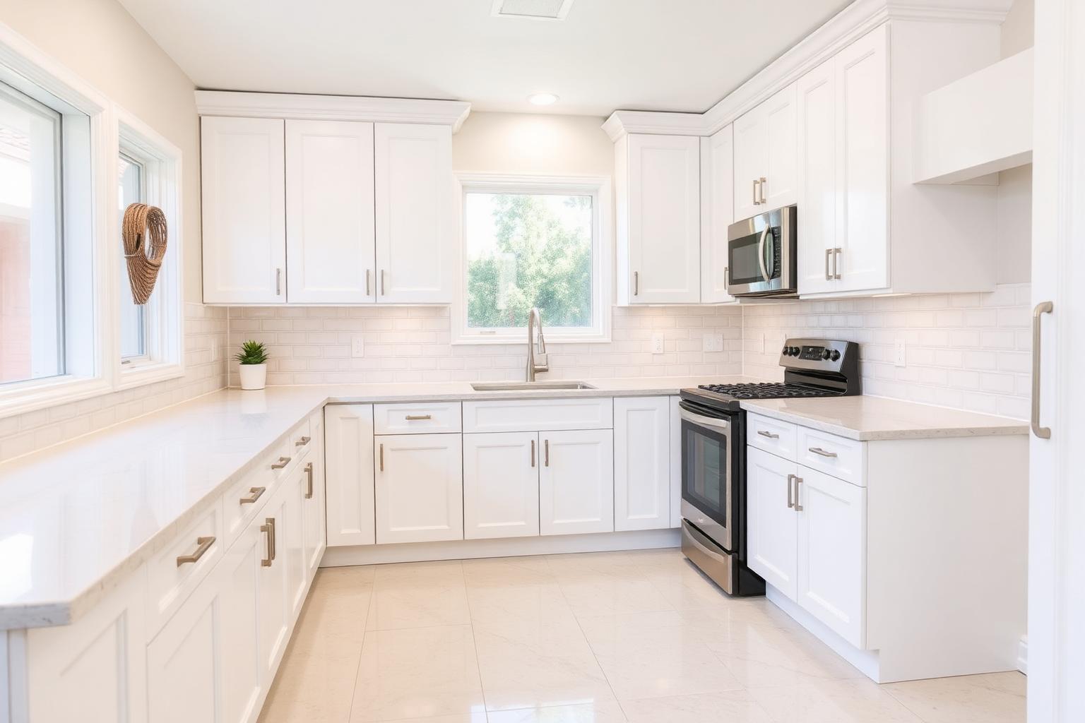 Remodeled kitchen in a Platinum Triangle Anaheim condo near the resort corridor