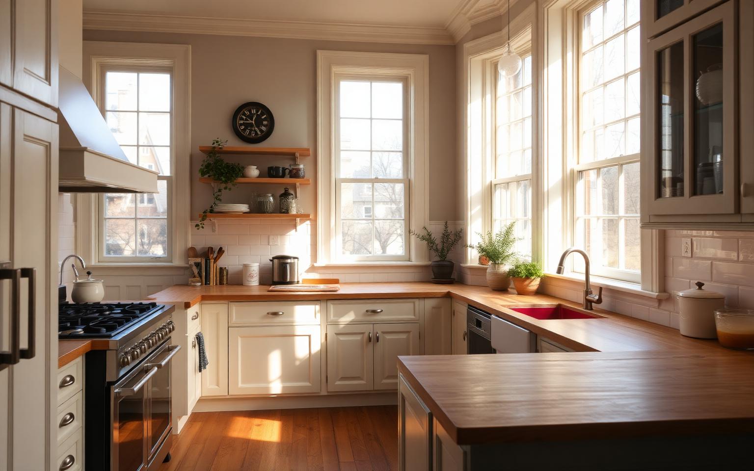Renovated kitchen inside a century-old Scranton home