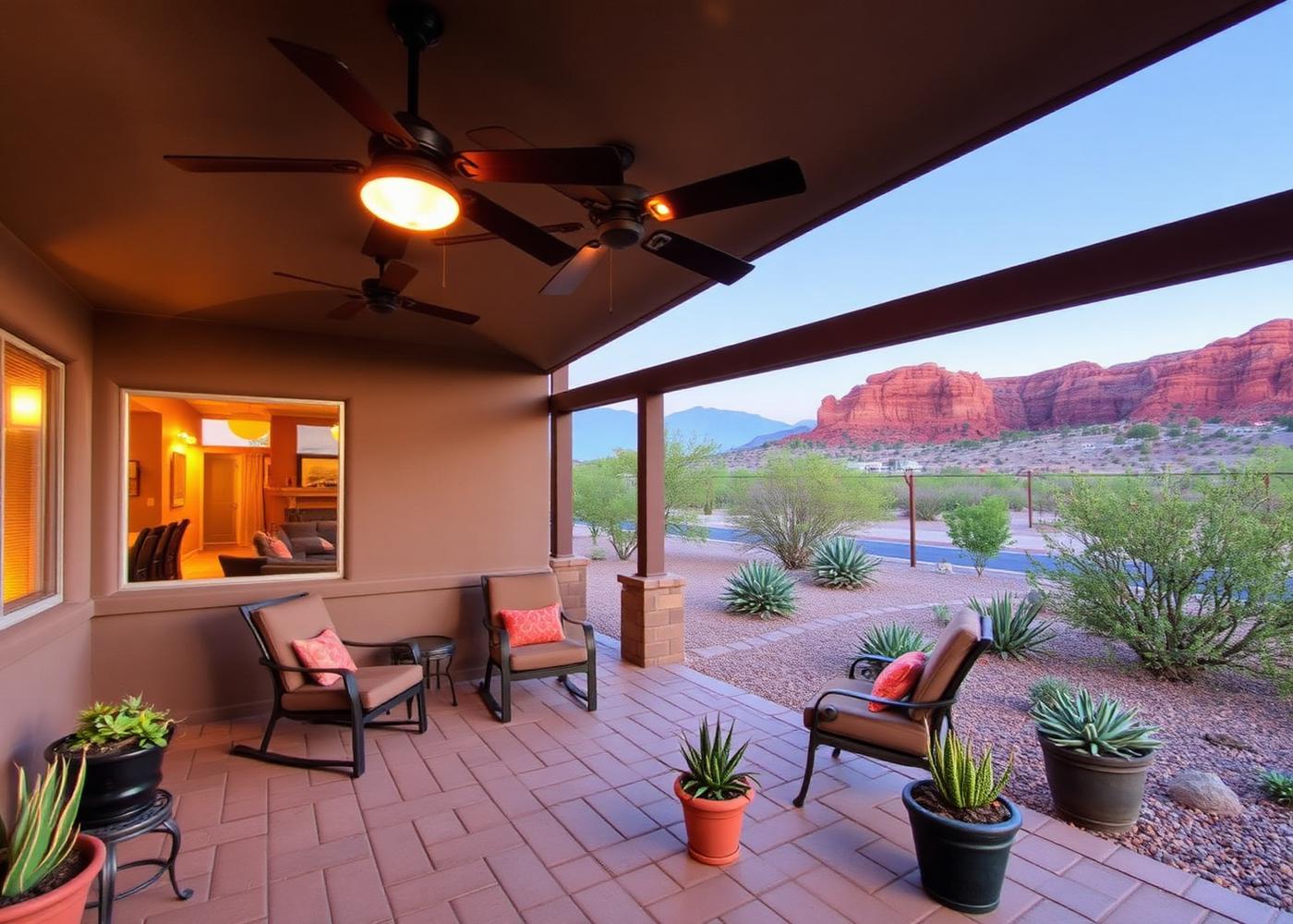 Shaded patio finished ahead of summer in a Sunbrook backyard in St. George, Utah