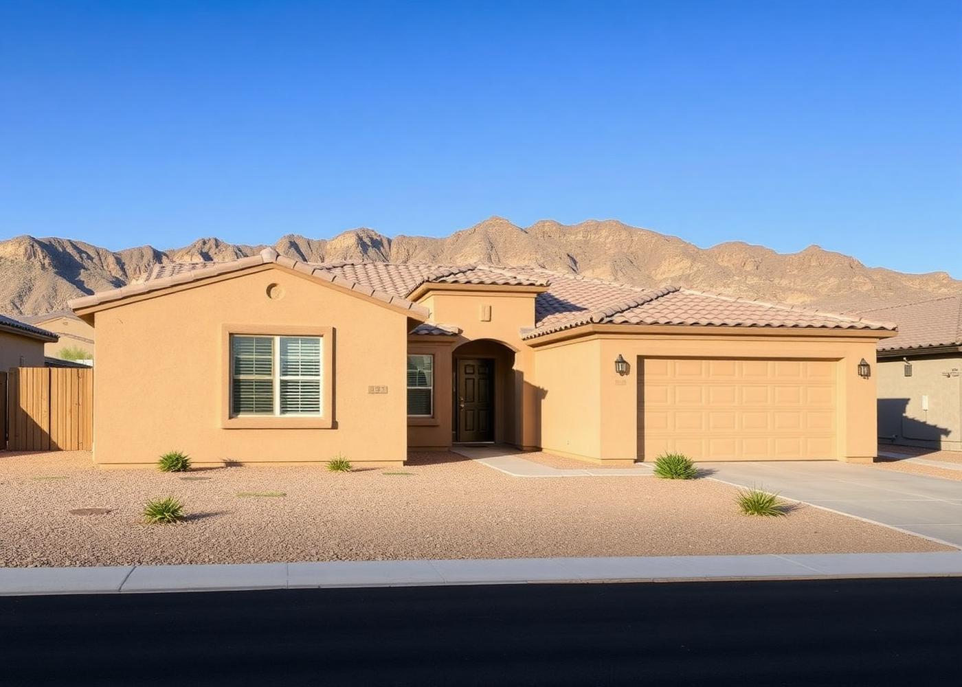 Sun-worn stucco exterior wall on a West Side El Paso home before a re-coat