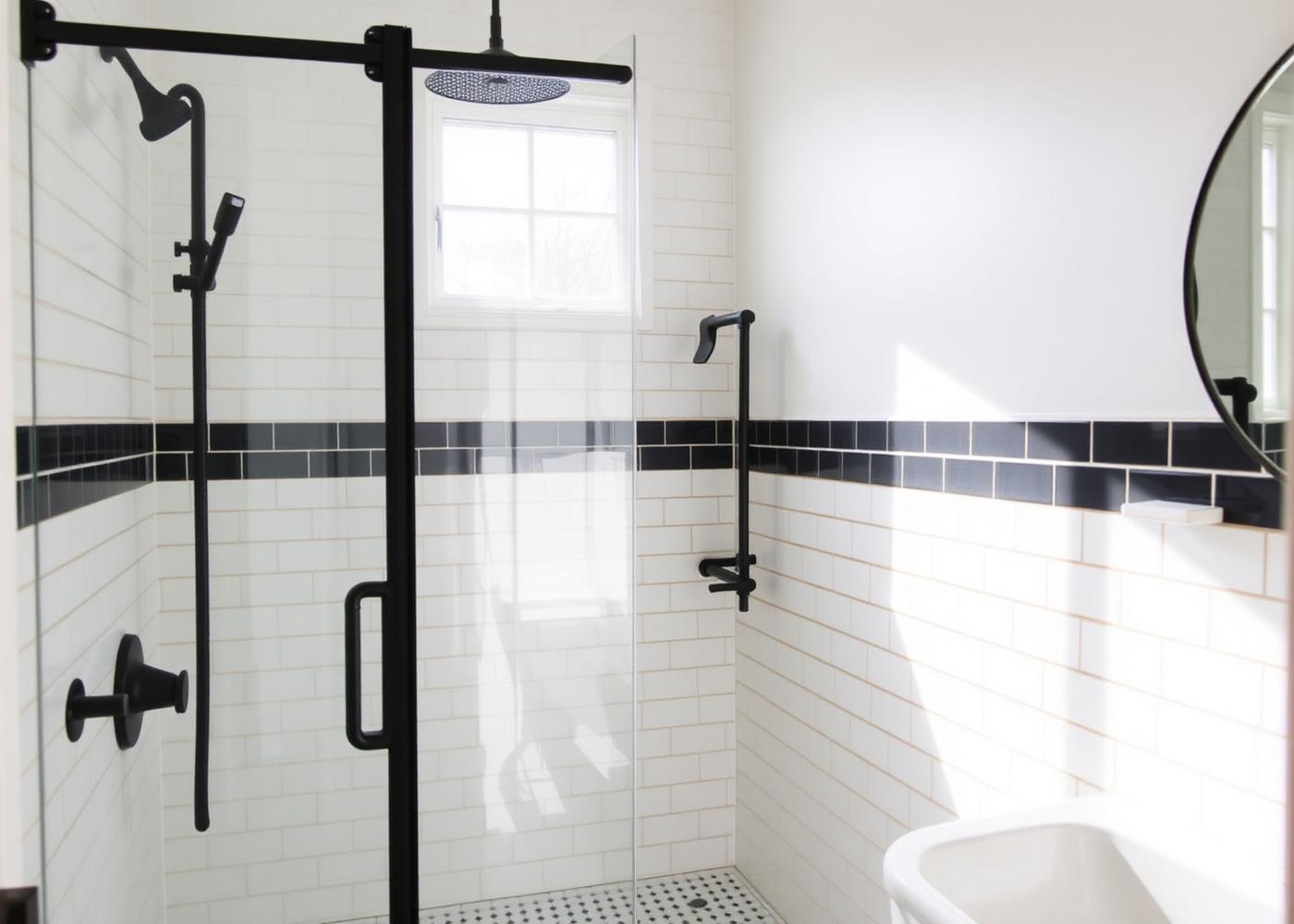Remodeled bathroom with updated tile and fixtures inside a Westchester County rental property
