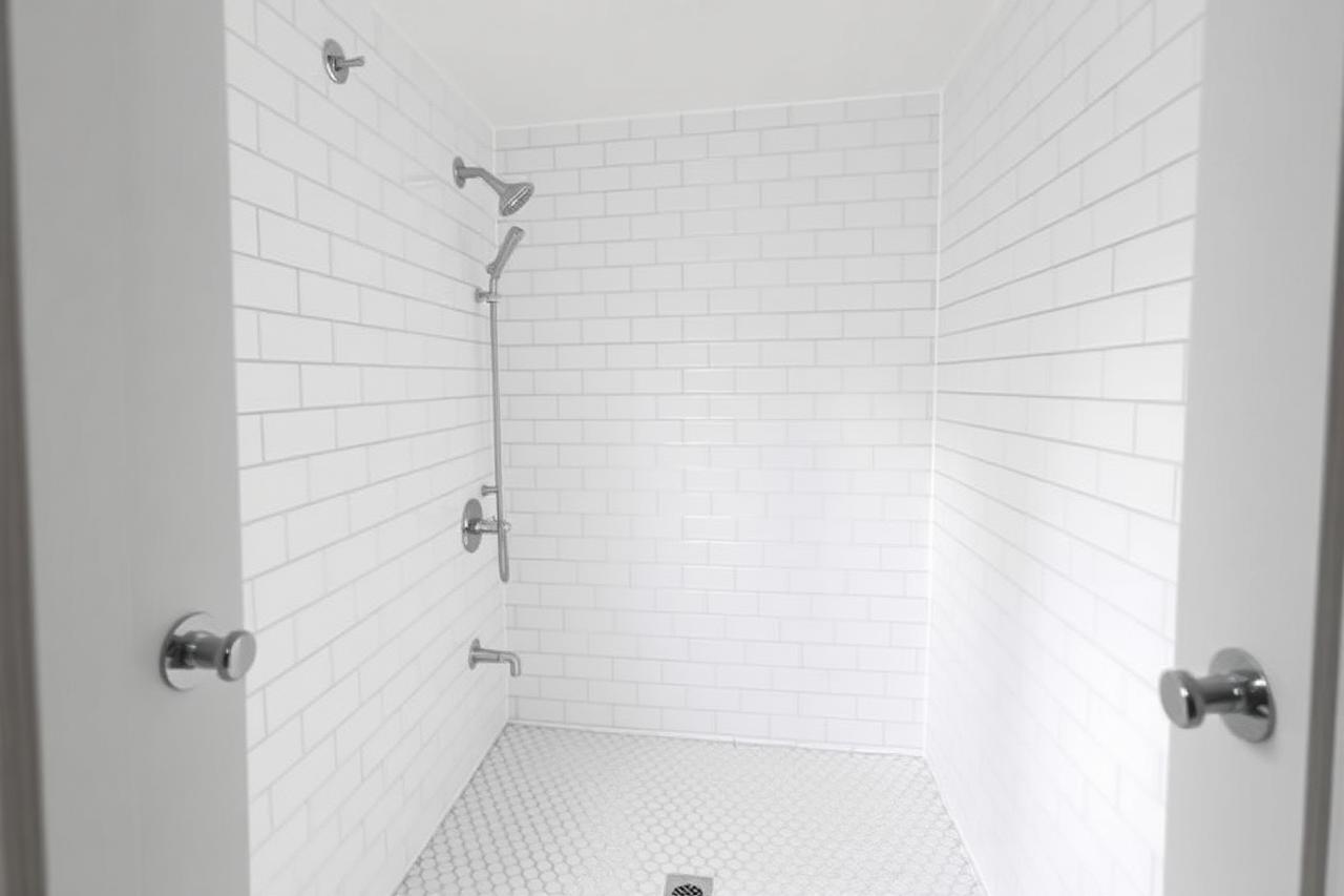 Newly tiled bathroom remodel inside an older Craftsman-era home in the Laurel District
