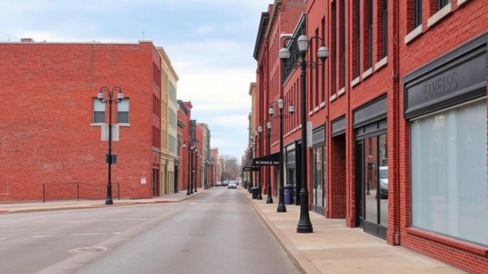 Tree-lined brick street through an established Springfield neighborhood with older homes set close to the sidewalk