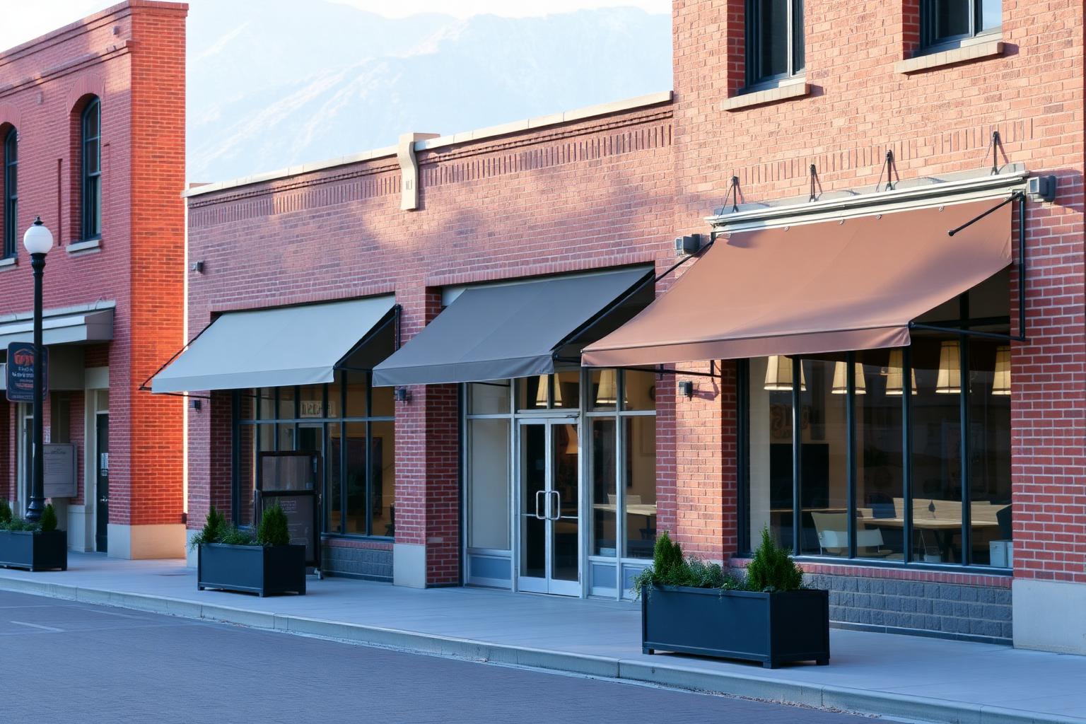 Mix of historic storefronts and newer construction along Center Street in downtown Provo