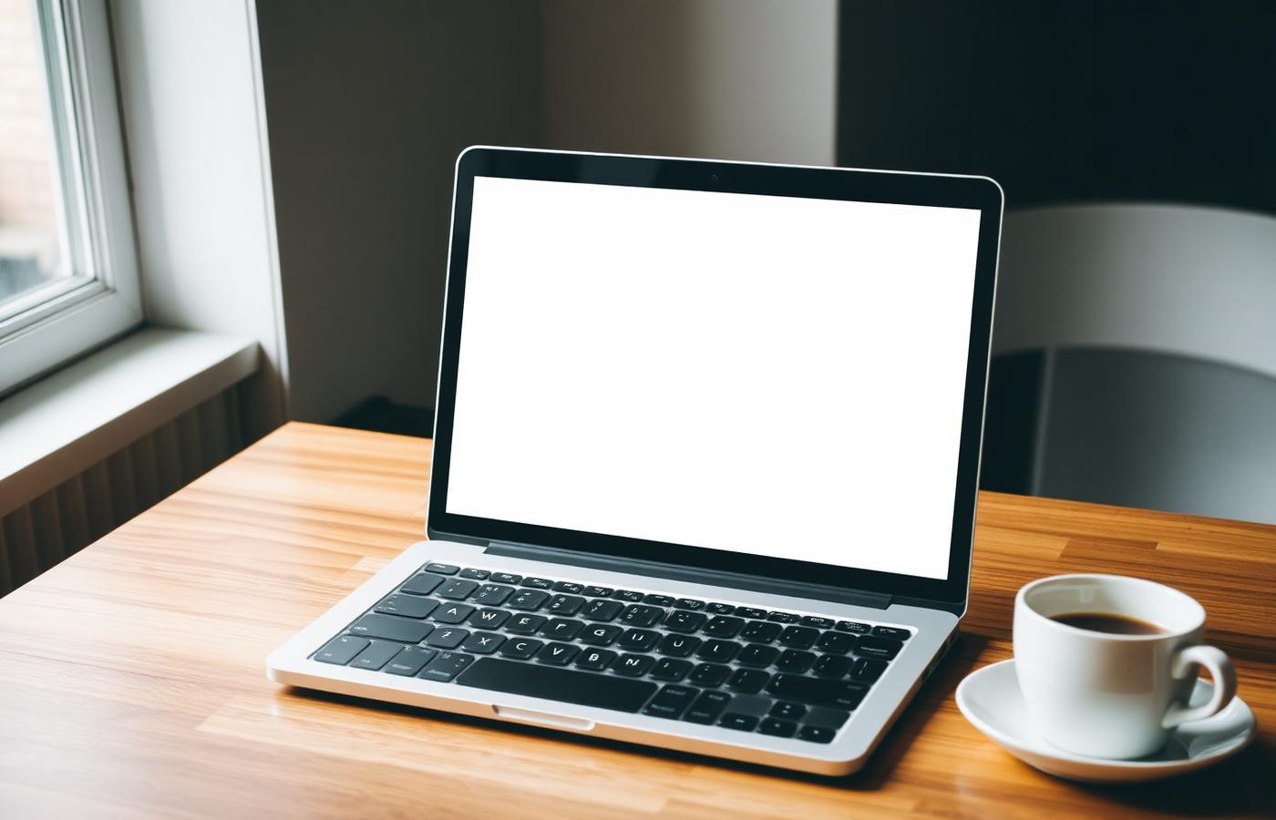 Laptop displaying a blank contractor website on a table inside a West Park Allentown home