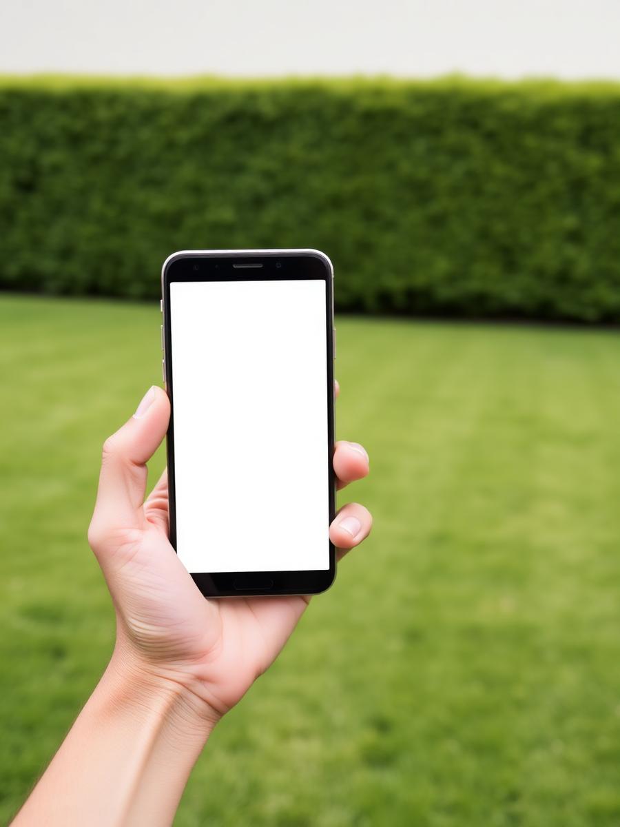 Hand holding a smartphone with a blank scheduling screen in an Allentown basement